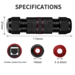 Outdoor Waterproof 10Gbps Cat6A Shielded Lightning Protection Ethernet Coupler, IP68 Surge Proof Network Extender for Monitoring - Image 6