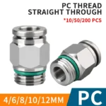 PC pneumatic quick connector 304 stainless steel G thread M5 M6 1/8" 1/4" 3/8" 1/2" BSP external thread pipe water gas connector