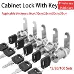 5/20/100Sets Security Lock Metal Cylinder Cabinet Locker Cam Lock With Keys Security Mailbox Lock Drawer 16MM/20MM/25MM/30MM