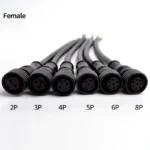 5/20Pcs M12 Small Metal Head Waterproof 2 3 4 5 6 8Pin IP68 Cable Wire Plug for LED Strips Male and Female 20cm Connector - Image 3