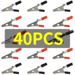 40PCS Large 55mm Solderless Alligator Clips with Screw Terminals & Binding Posts, Red/Black Test Clips for Power Electronics - Image 6
