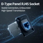D-Type Panel Mount RJ45 Socket – CAT5e / CAT6 Ethernet Network Connector for Industrial Enclosure, Server Rack & Wall Box Wiring - Image 2