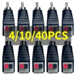 4/10/40 Pcs RCA Male to Terminal Block RCA Female to Terminal, Solderless Crimp AV Audio Video Connector for Speaker Home Theate