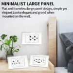 T&I Tempered Glass DIY Modular Wall Plate 2x4 inch, NEMA 5-15R Duplex Outlet, Combination with US/EU/Italy/Chile Socket Modules - Image 2