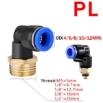 20/50/100PCS Pneumatic Air Connector PL 4mm 6 8 10 12mm Thread 1/8 1/4" 3/8" 1/2" Trachea Elbow Air Fittings Hose Quick Conector - Image 2