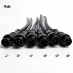 5/20Pcs M12 Metal Black Waterproof IP68 2 3 4 5 6 8Pin Male and Female LED Strip Outdoor IP68 Cable Connector 20cm Wire Plug - Image 4