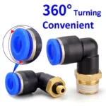 20/50/100PCS Pneumatic Air Connector PL 4mm 6 8 10 12mm Thread 1/8 1/4" 3/8" 1/2" Trachea Elbow Air Fittings Hose Quick Conector - Image 3