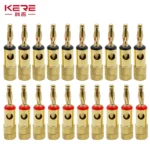 20pcs/Set 4mm Banana Plug Pure Copper Gold Plated Speaker Wire Amplifiers Audio Video Connectors