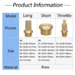 Pneumatic Exhaust Muffler 1/8 1/4 3/8 1/2 BSP Male Thread For Air Noise Brass Adjustable Long Short BSL M5 - Image 2
