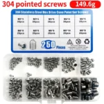 250PCS/BOX 304 Stainless Tip Set Screw Kit Hex Hexagon Socket Allen Cup Point DIY Set Door Handles Bolt M2 M3 M4 M5 M6 M8 DIN916 - Image 2