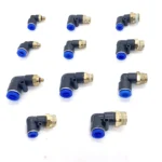 20/50/100PCS Pneumatic Air Connector PL 4mm 6 8 10 12mm Thread 1/8 1/4" 3/8" 1/2" Trachea Elbow Air Fittings Hose Quick Conector