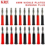 40pcs New 4mm Banana Plug Connector Screw-type Banana Head Black And Red Color Nickel-plated Plastic Banana Plug Silvery