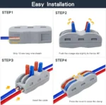SPL-42/62/63/82/93 3/2-in 8/6/4-out Fast Wiring Terminal Multi-functional Parallel and Branch Docking Terminal Wire Connector - Image 3