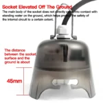 Outdoor Waterproof Electrical Socket Box, Weatherproof Power Outlet with Protective Cover for Garden Patio Wall Installation - Image 5